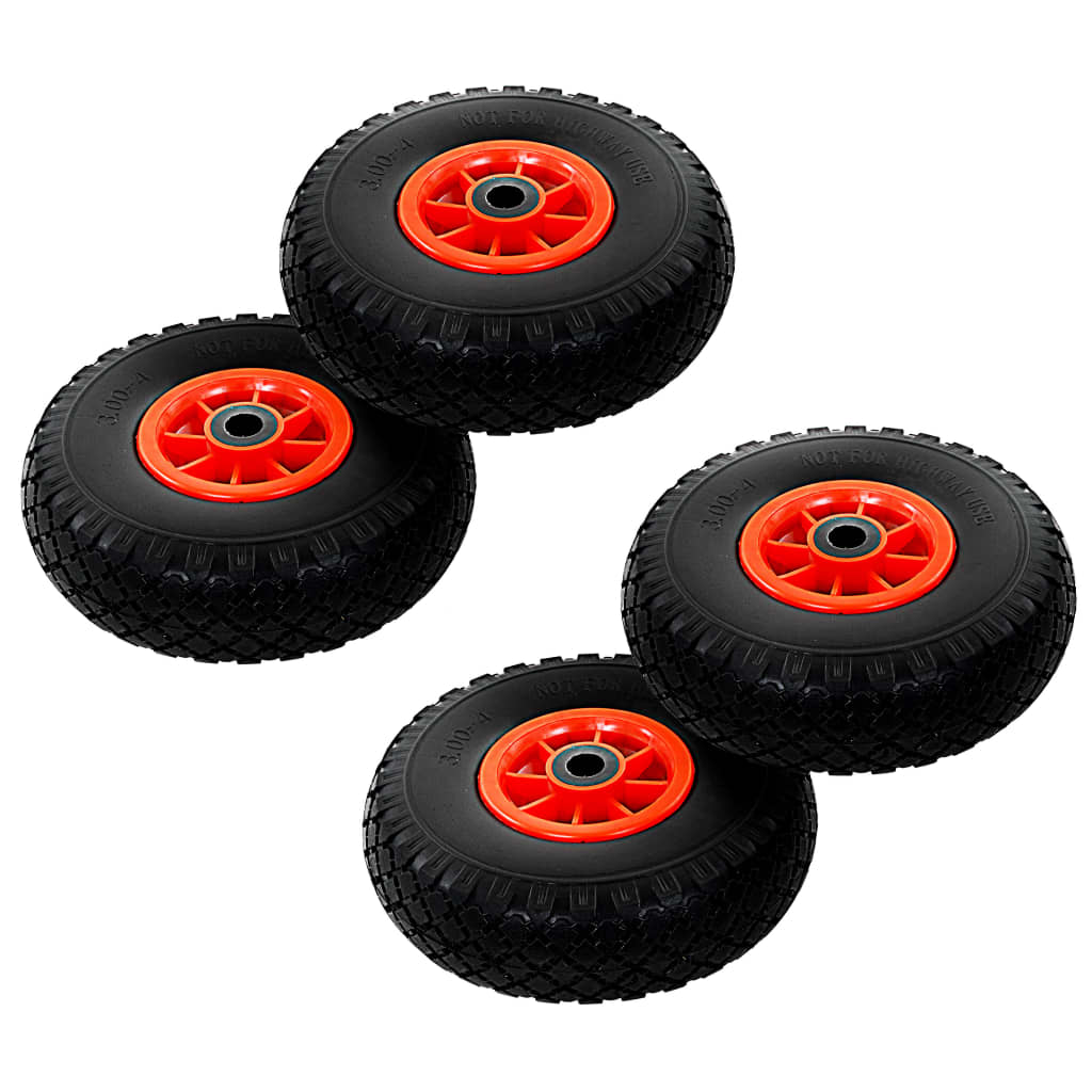 vidaXL Ruedas Carrito Sacos de PU Macizo 3.00-4 260x85 mm Carga Bricolaje Cantidad 2 unidades, 4 unidades