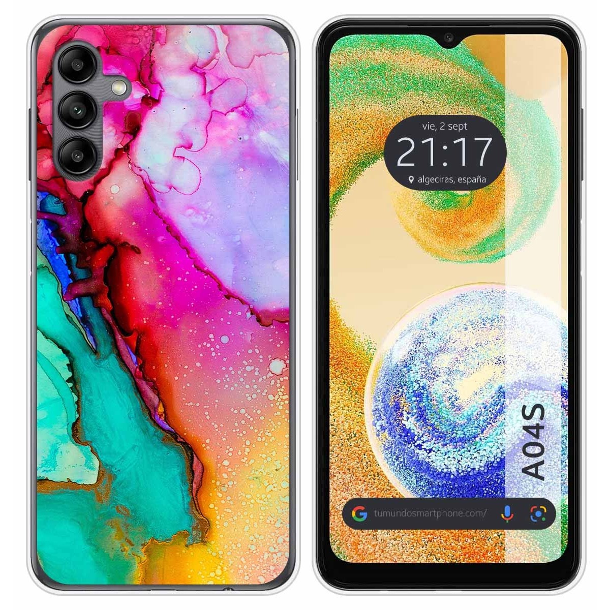 Tumundosmartphone Funda Silicona Samsung Galaxy A04s Mármol 15 Dibujos Personalizada