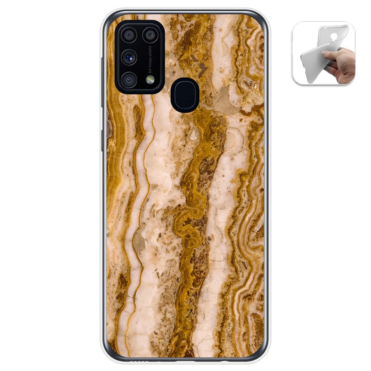 Tumundosmartphone Funda Gel Tpu para Samsung Galaxy M31 diseño Mármol 10 Dibujos