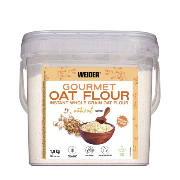 Weider Gourmet Oat Flour - 1,9 kg Harina de Avena Rica en Proteínas Vegetales y Fibra Ideal