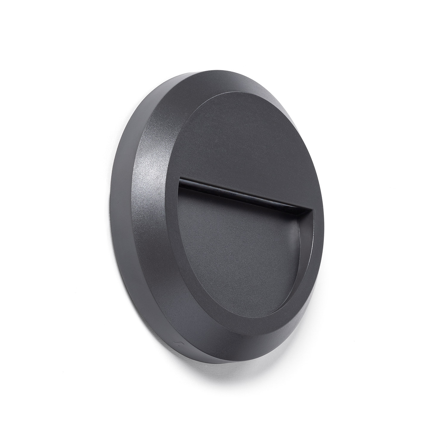 Ledkia Baliza Exterior LED Superficie Pared Circular Antracita Edulis 2700K Blanco Cálido
