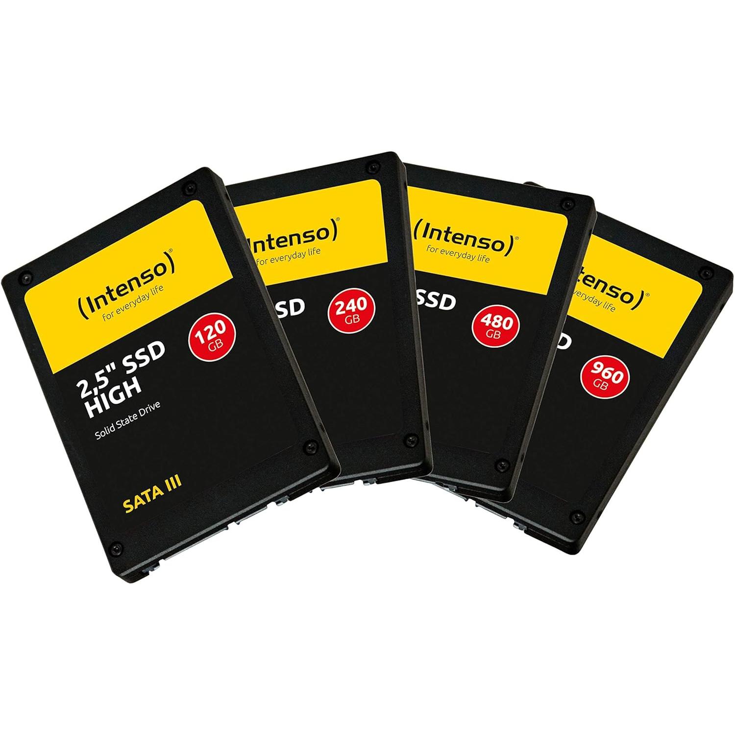 Intenso high ssd drive 120 gb / 240 gb / 480 gb / 960 gb 2.5 sata3 hardness