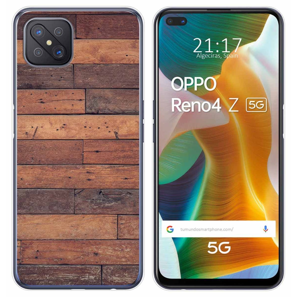 Tumundosmartphone Funda Gel Tpu para Oppo Reno 4Z 5G diseño Madera 03 Dibujos