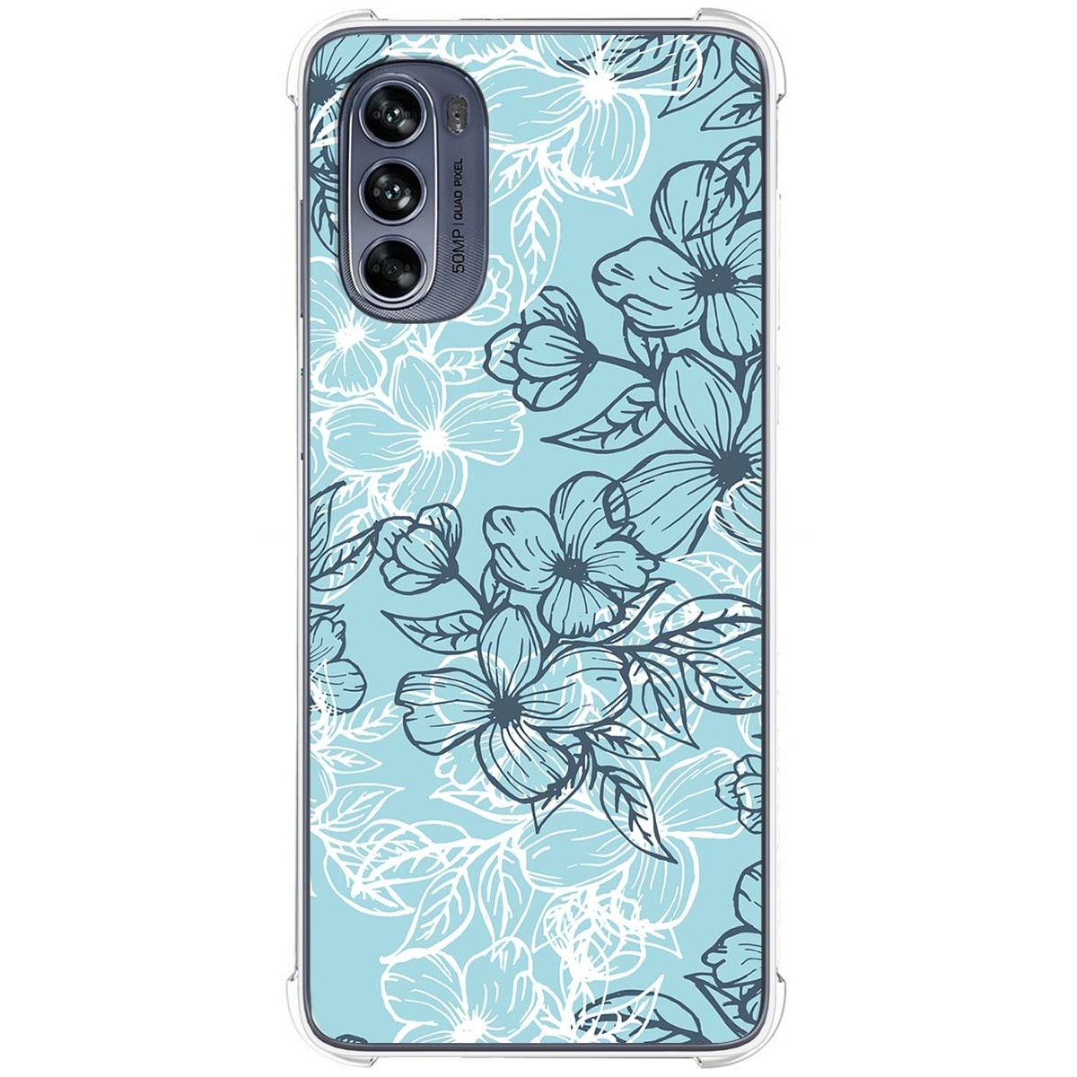 Funda Silicona Antigolpes para Motorola Moto G62 5G diseño Flores 03 Dibujos