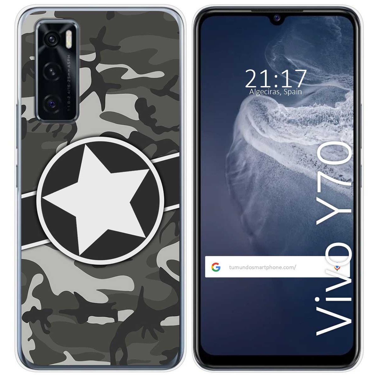 Funda Silicona para Vivo Y70 diseño Camuflaje 02 Dibujos