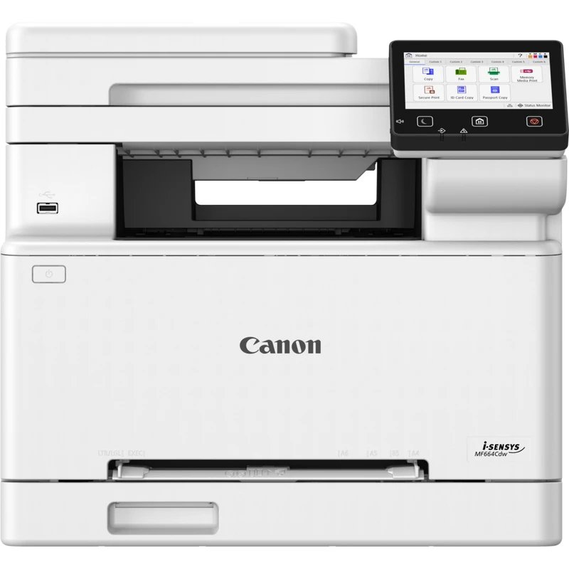 Impresora Láser color 4 A Wifi Canon MF664CDW 6928C008  | 25 Hasta ppm, 1.200 Hz, USB 2.0, Impresión segura cifrada, Consumo máx. 980 W, Negro, Blanco