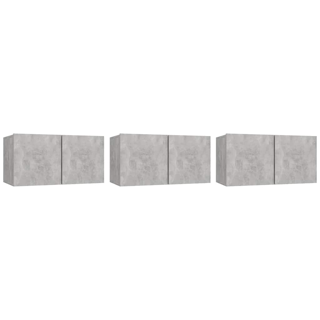 vidaXL Muebles de salón colgantes 3 unidades gris hormigón 60x30x30 cm