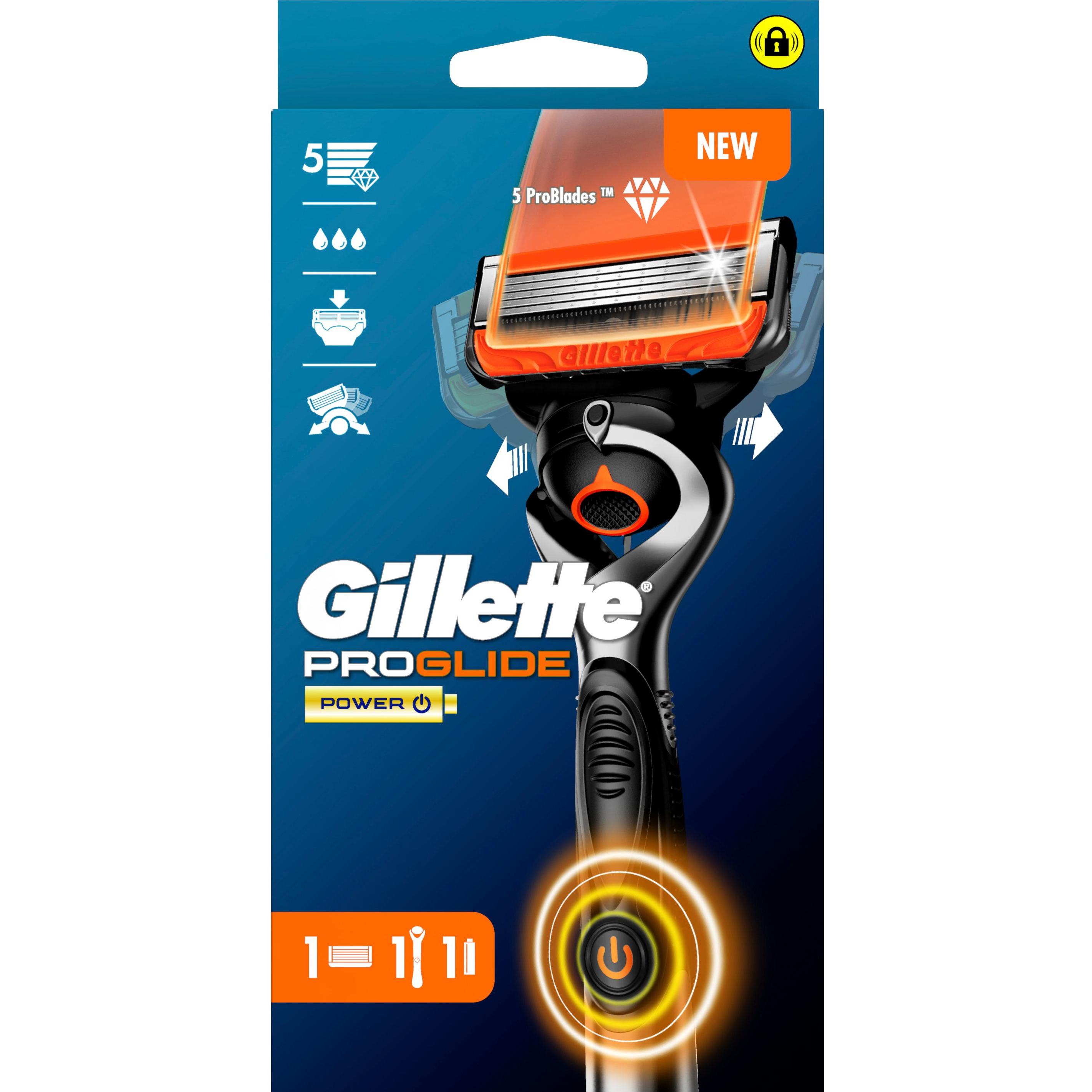 Gillette - Gillette ProGlide Power maquinilla de afeitar para hombre + 1 recambio con banda lubricante