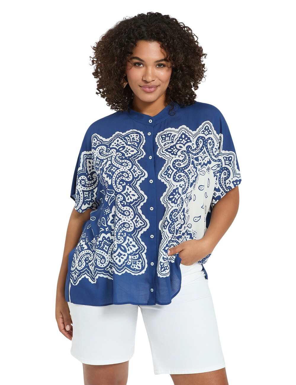 Fiorella Rubino - Blusa estampado bandana en viscosa