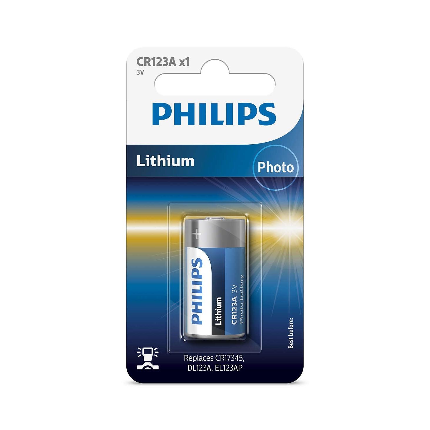 Pilas Philips Litio CR123 3V Pack 1 - Alta Calidad para Tu Cámara