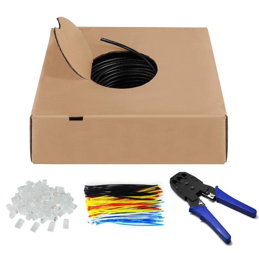 Goobay 94399 cable de red Negro 305 m Cat6 U/UTP (UTP)