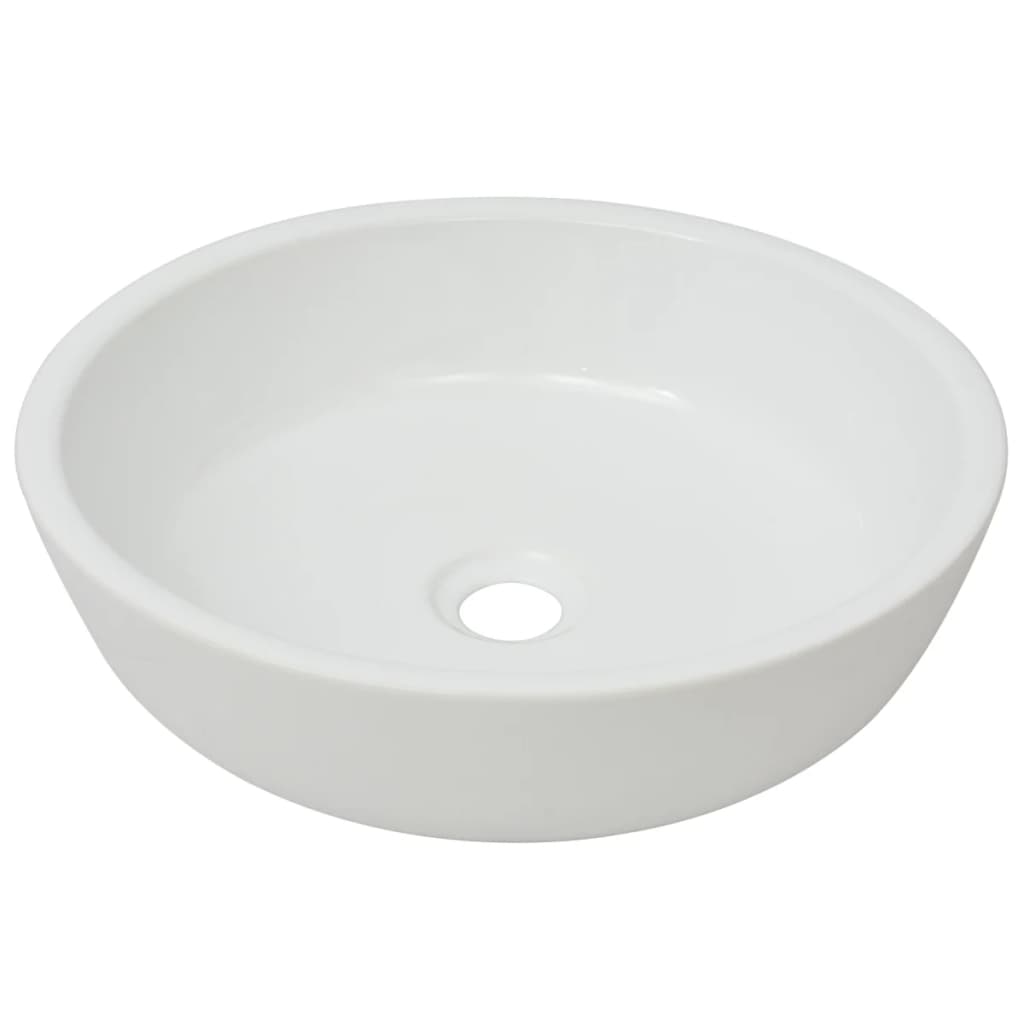 vidaXL Lavabo redondo de cerámica blanco 42x12 cm