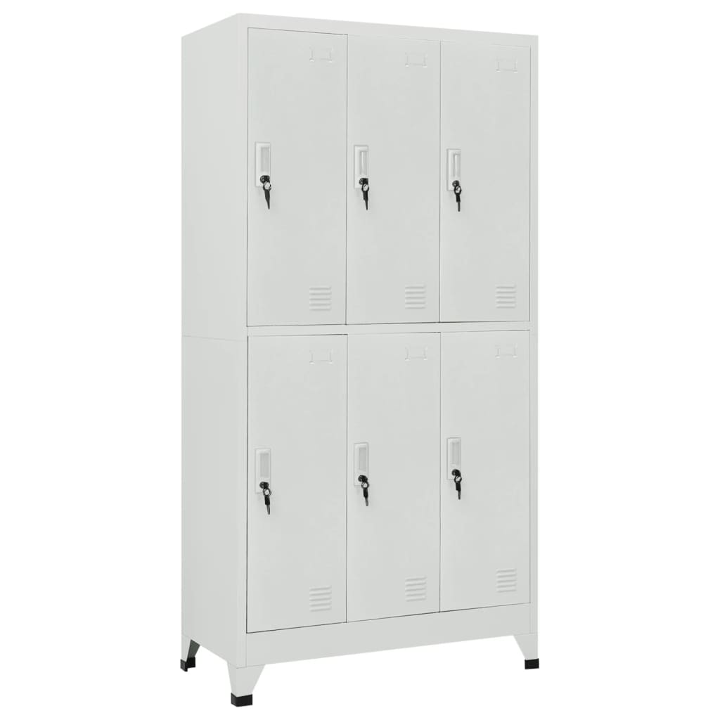 vidaXL Taquilla con 6 compartimentos acero 90x45x180 cm