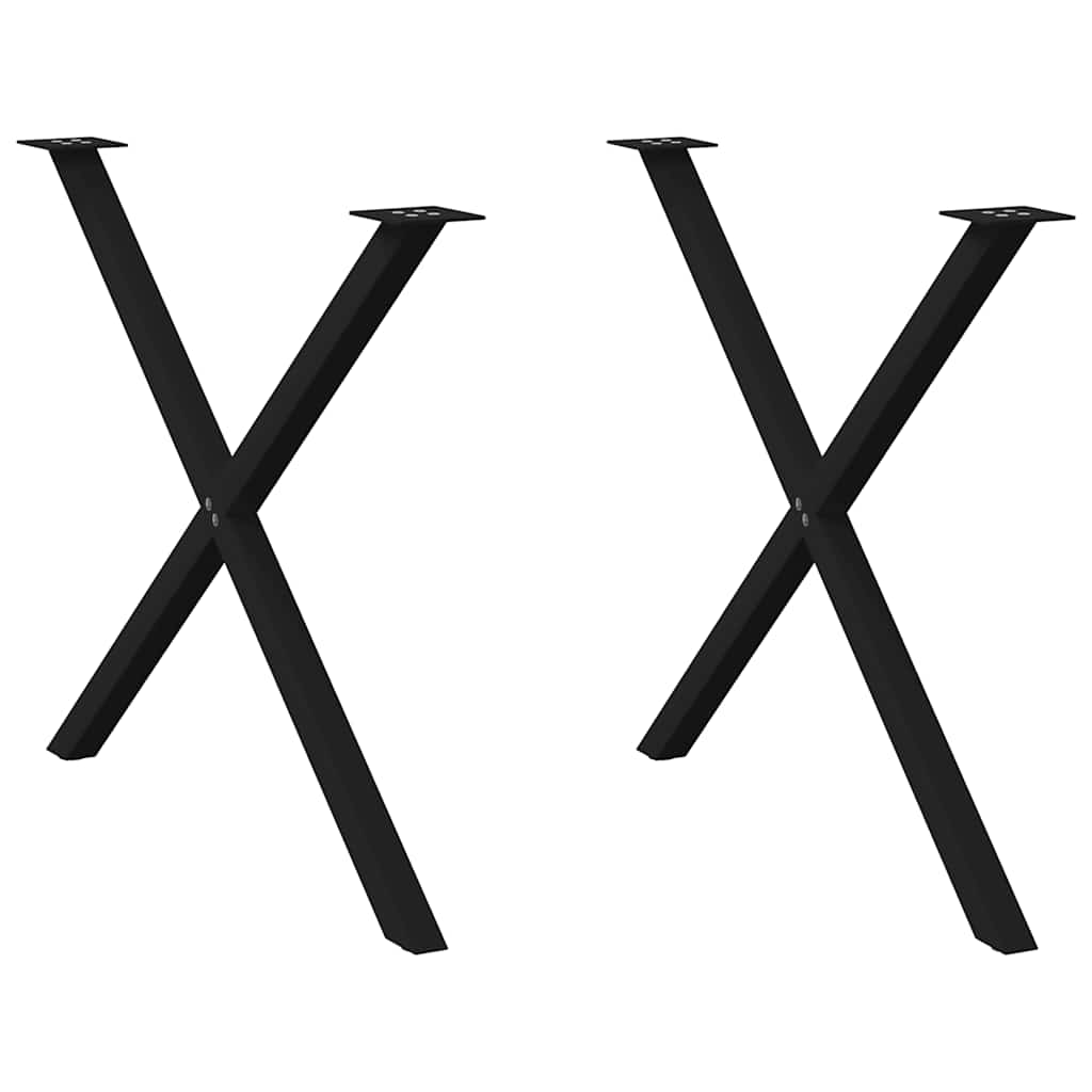 vidaXL Patas para mesa de comedor en forma de X (2 unidades) 90 x (72-73) cm, acero