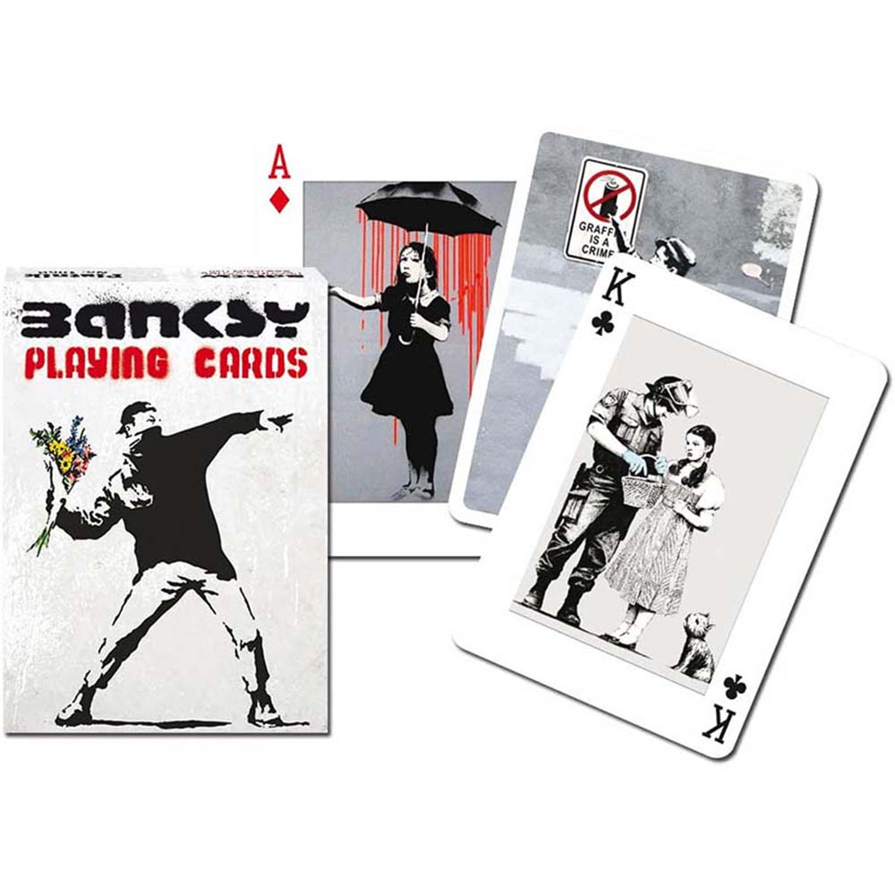 Piatnik Baraja de poker de 55 cartas Bansky Arte urbano Grafiti Reivindicativo Robin Gunningham Juego mesa Jugar Adultos Colección Coleccionable Poquer