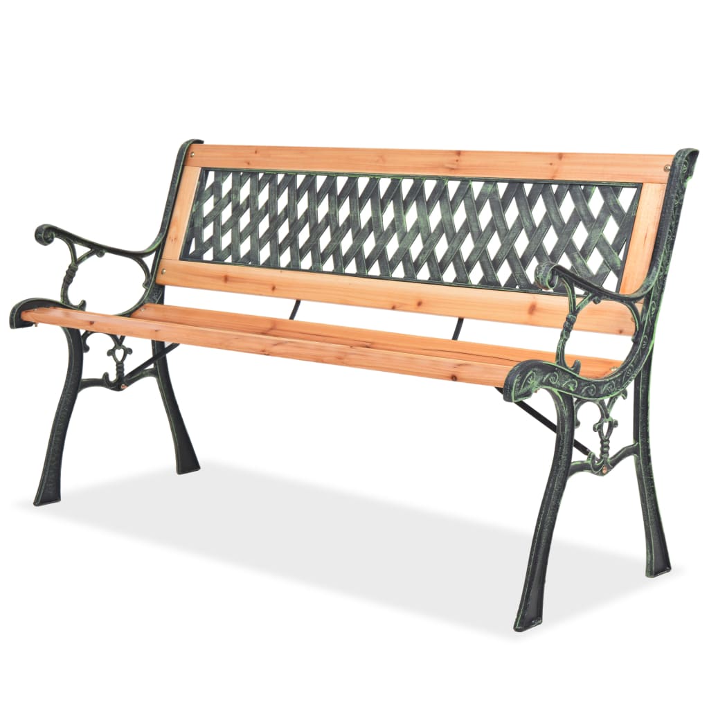 vidaXL Banco de jardín de madera 122 cm