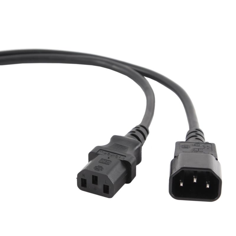 Gembird PC-189-VDE-3M - Cable de extensión de alimentación aprobado por VDE (C13 macho a C13 hembra, 3 m)