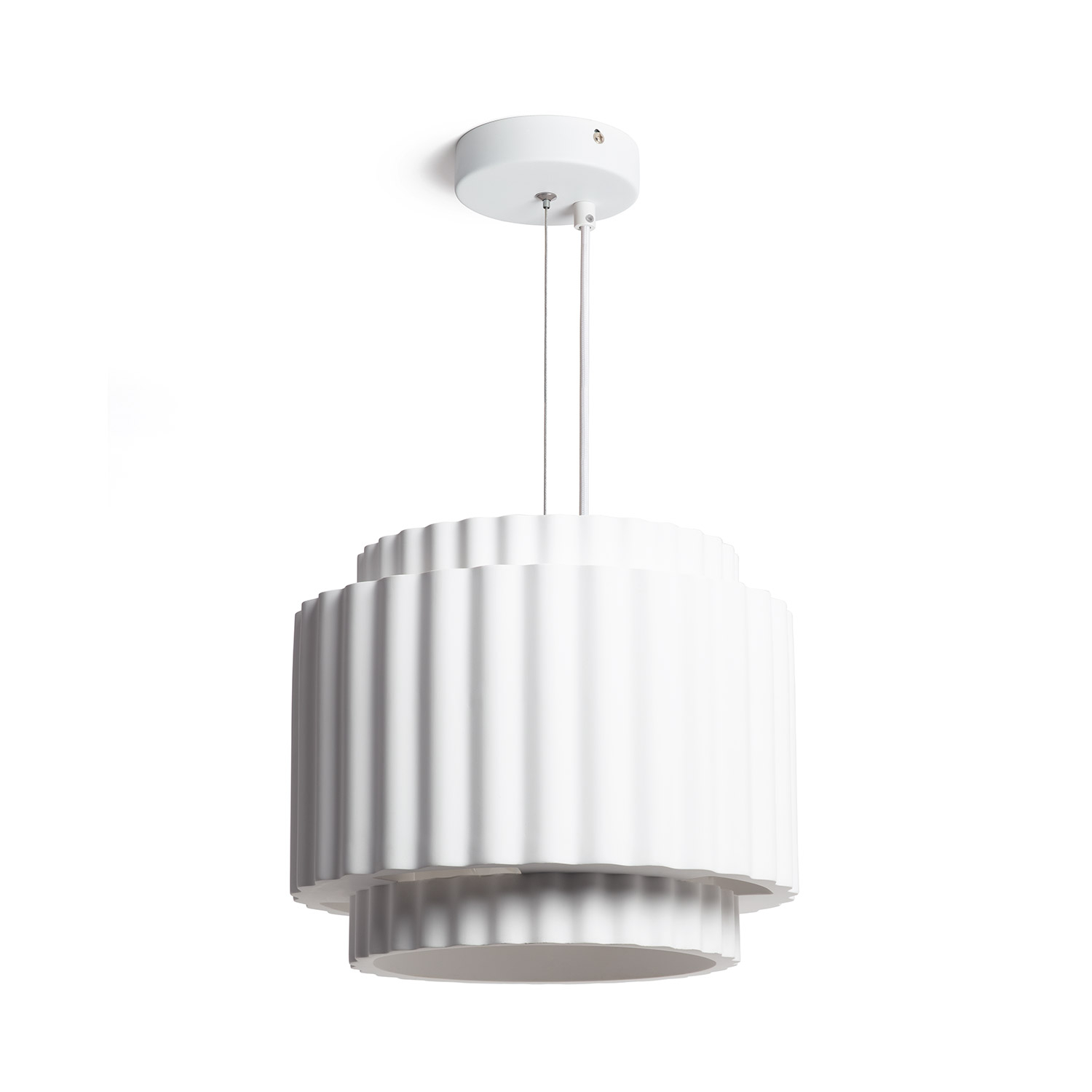 Ledkia Lámpara Colgante Yeso Double Colum Blanco