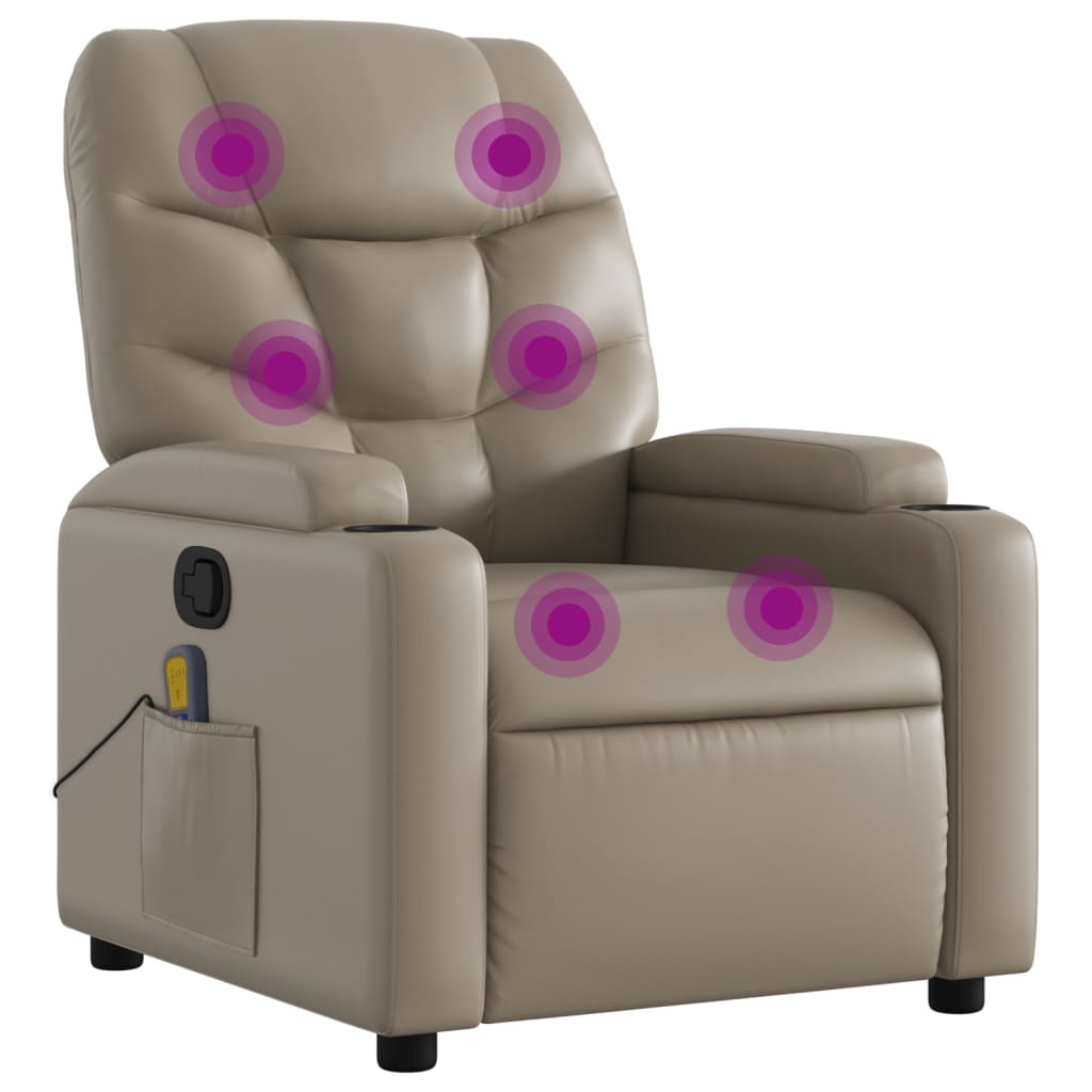 Vidaxl Sillón de Masaje Reclinable Cuero Sintético Negro