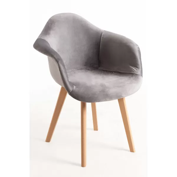 Regalos Miguel - Sillas Comedor - Silla Belu Terciopelo - Gris claro