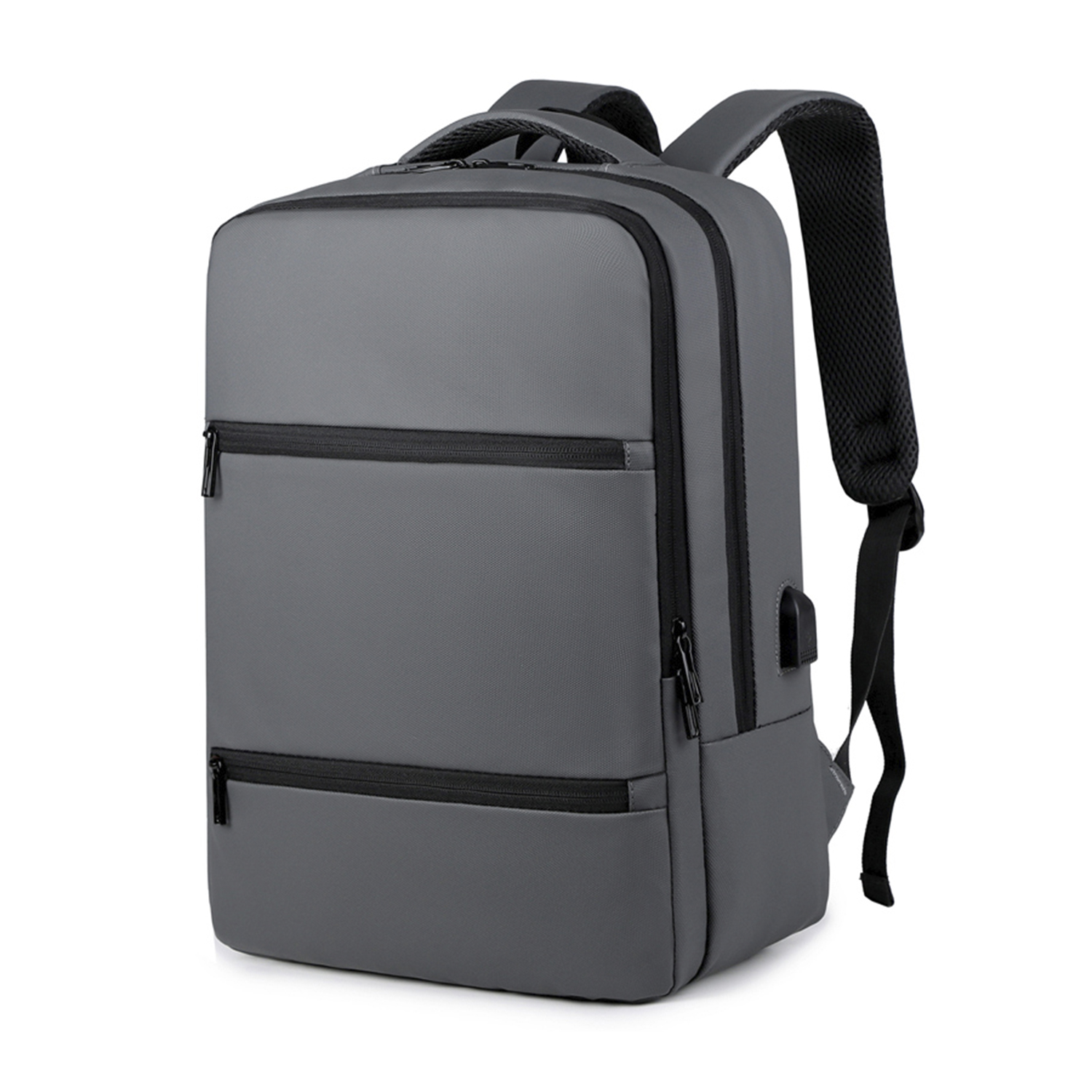 DAM Mochila de viaje con gran resistencia, impermeable y con conexión USB. Acolchada y ventilada. 32x14x42 Cm.