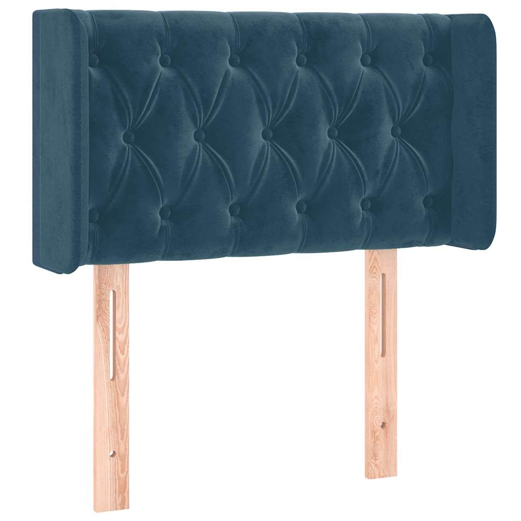 vidaXL Cabecero con LED de terciopelo azul oscuro 83x16x78/88 cm