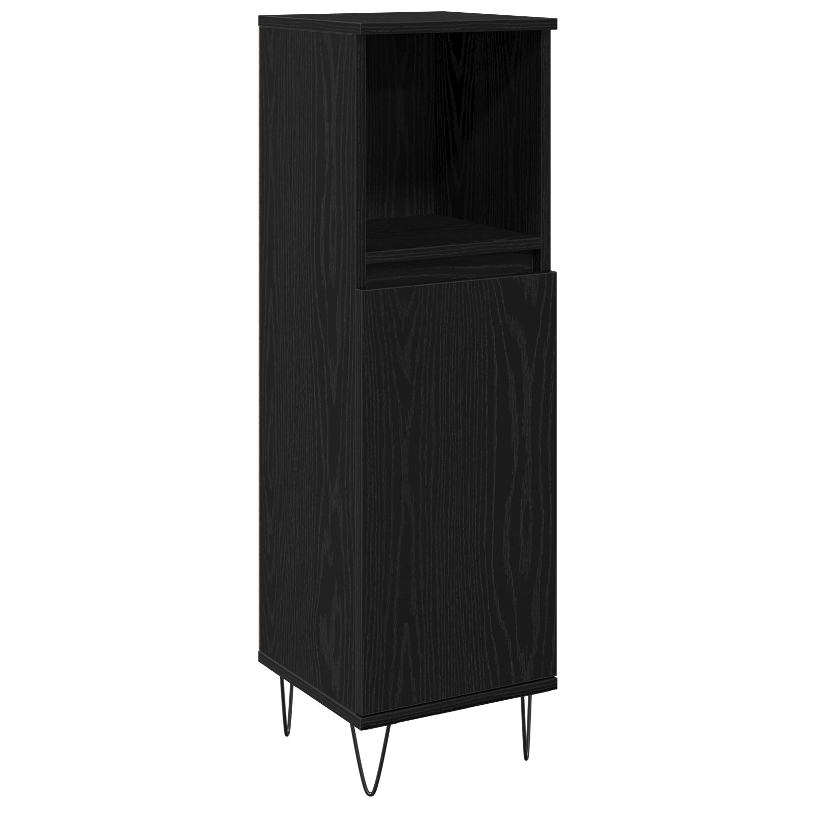 Armario de baño vidaXL Negro Roble 30x30x100 cm Madera elaborada