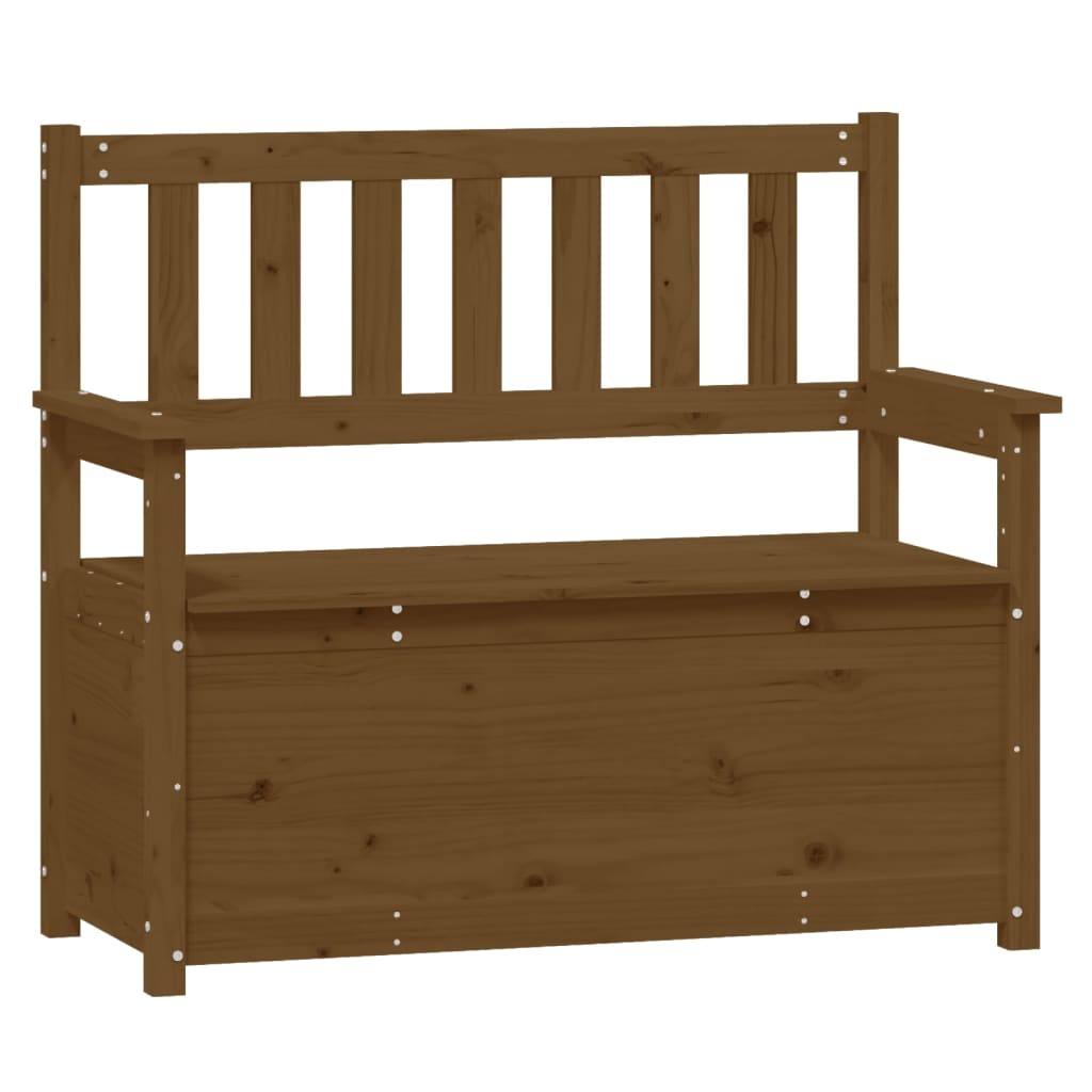 vidaXL Banco de madera maciza de pino 112,5x51,5x96,5 cm en color Negro/Gris/Marrón miel y más