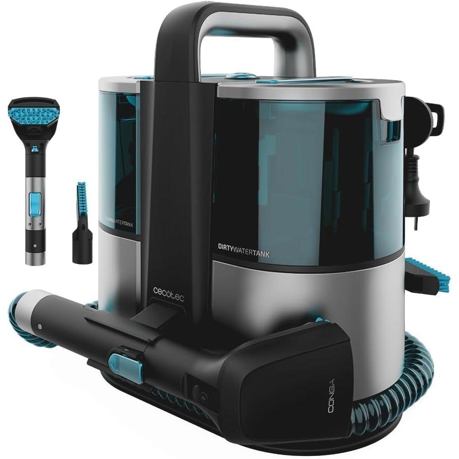 Cecotec Aspirador de Tapicerías con Cable Conga 4000 Carpet&Spot Clean. 400 W, 2 Depósitos: de Agua Limpia y Otro de Sucia