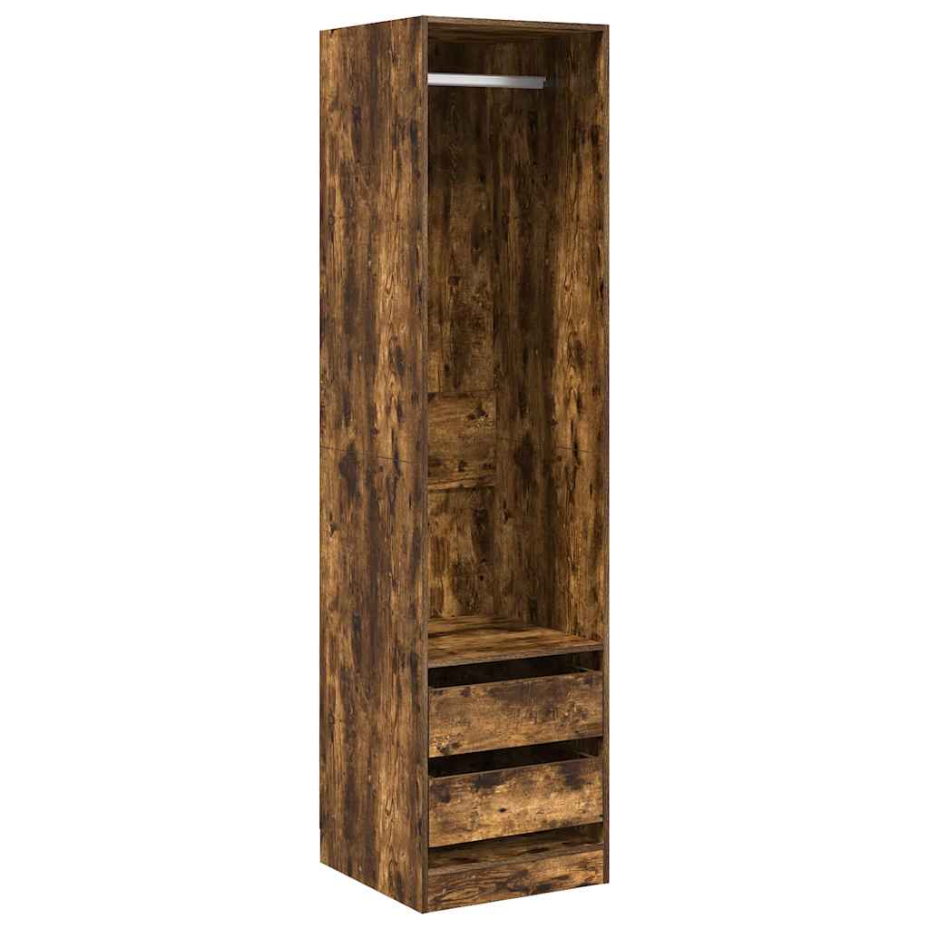 vidaXL Armario con cajones contrachapado roble ahumado 50x50x200 cm