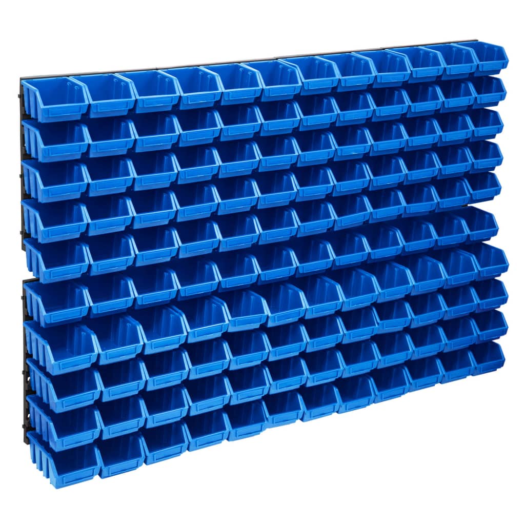 vidaXL Kit de cajas de almacenaje 128 pzas paneles de pared rojo negro