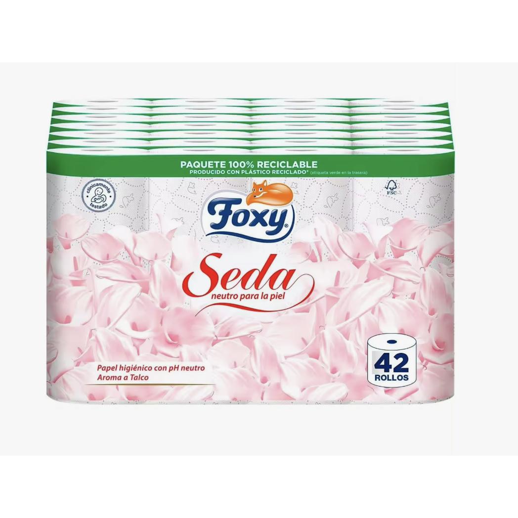 Foxy Seda Papel higiénico Neutro 42 Rollos 3 Capas    6rollo x 7 pack total 42 rollos