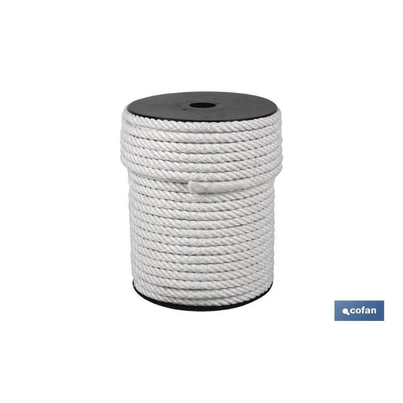 Carrete cuerda nylon mate 4/c 16 mm 100 mts bco