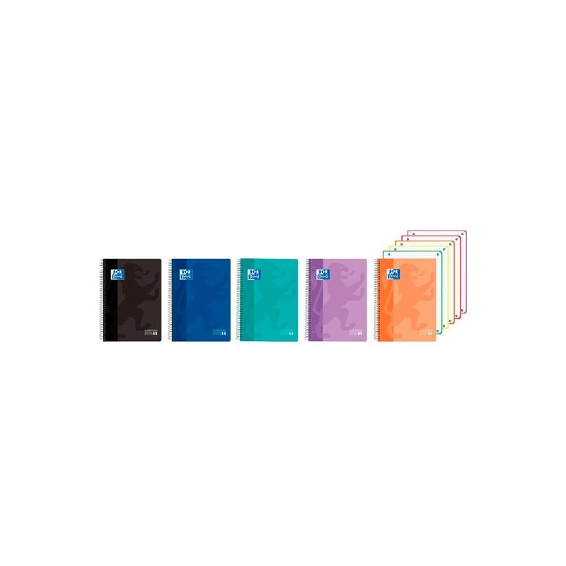 Oxford - OXFORD CUADERNO EUROPEANBOOK 5 CLASSIC 120H A4+ 5X5 WRITE&ERASE T/PLÁSTICO C/SURTIDOS VIVOS - Pack de 5 unidades - Colo 400196862