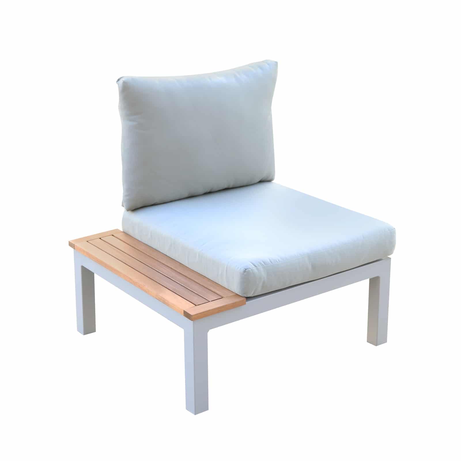 Chillvert Sillón de Jardín Chillvert Bérgamo Aluminio 78,2x76,6x73 cm Gris con Mesa Incoroporada y Cojines