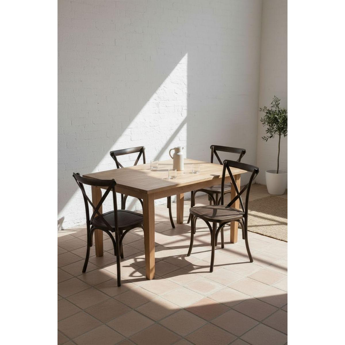 Regalos Miguel - Sillas Comedor - Pack 4 Sillas Altea Polipropileno efecto Madera - Roble oscuro