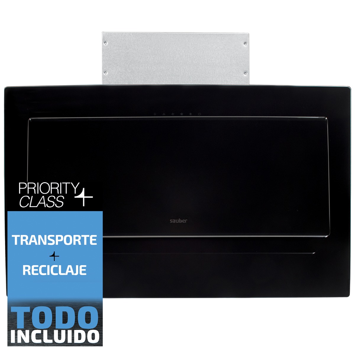 Campana chimenea SAUBER SCDP90B ancho 90 cm negra