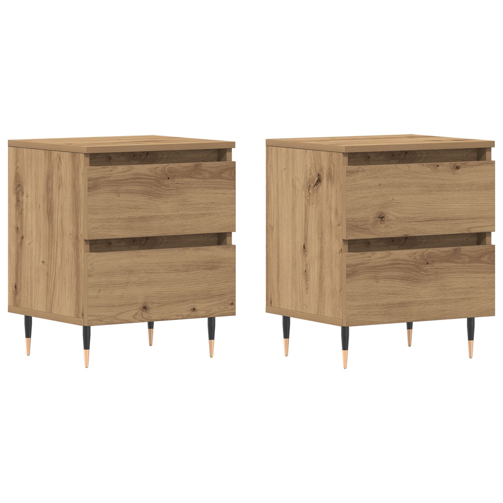 Mesitas de Noche vidaXL 2 pcs Roble Artesanal 40x35x50 cm Madera Ingenierizada