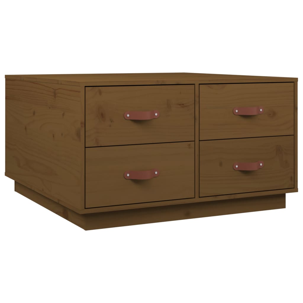 Vidaxl Mesa de Centro de Madera Maciza de Pino 80x80x45 Cm Natural