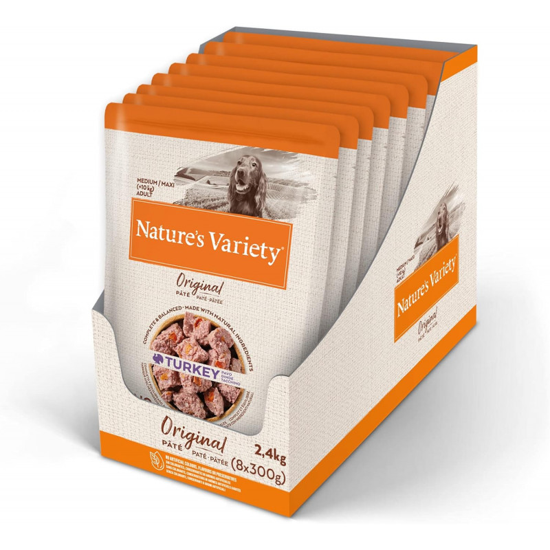 Nature´S Variety Original Paté Pavo Perros Medium/Maxi - Pack 8 X 300 Gr
