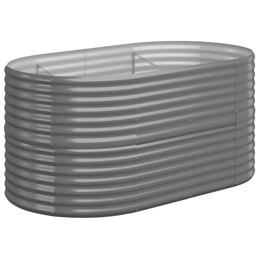 vidaXL Jardinera arriate acero galvanizado gris 152x80x68 cm