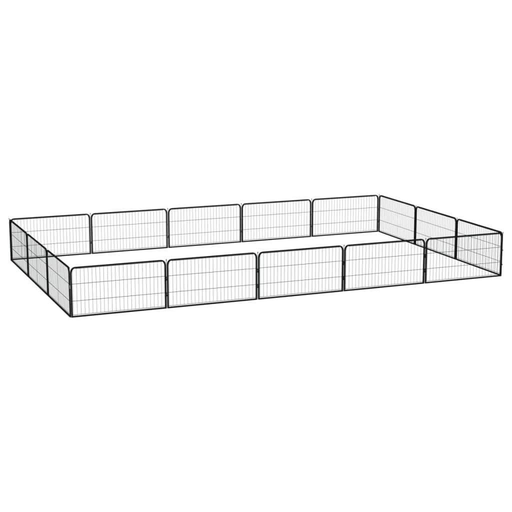 vidaXL Corral para Perros Acero con Recubrimiento en Polvo Cachorros Dimensiones 100x100x50 cm (4 paneles),  300x100x50 cm (8 paneles),  400x200x50 cm (12 paneles) y mas