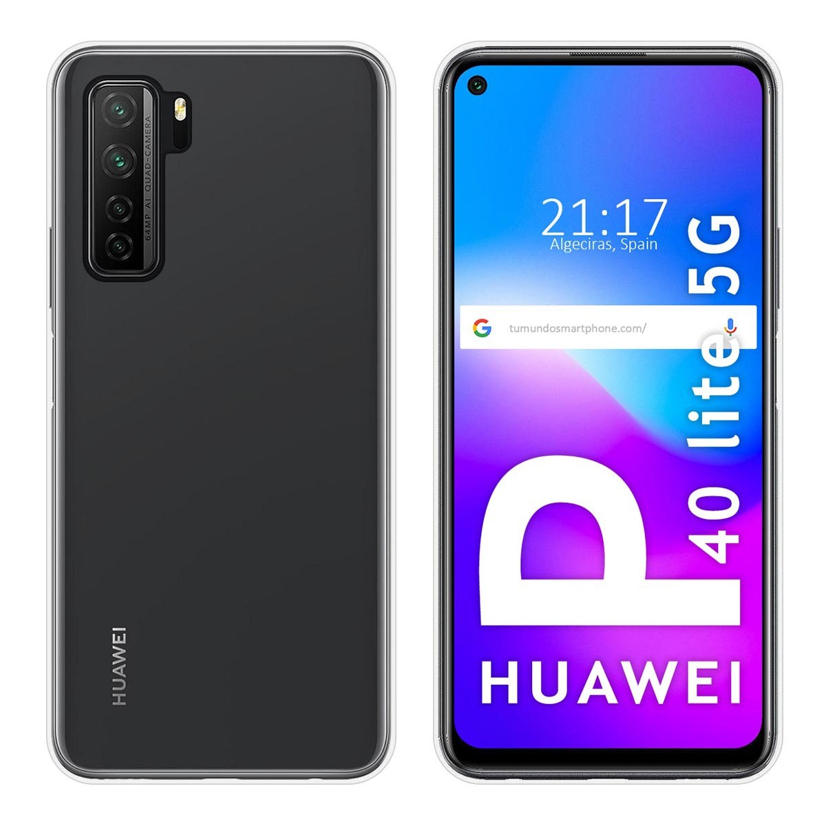 Tumundosmartphone Funda Silicona Gel TPU Transparente para Huawei P40 Lite 5G