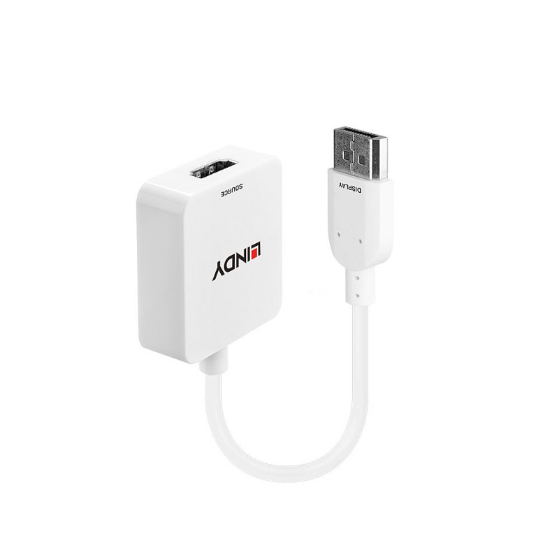 Lindy - 38146 adaptador de cable de vídeo HDMI tipo A (Estándar) DisplayPort Blanco 38146