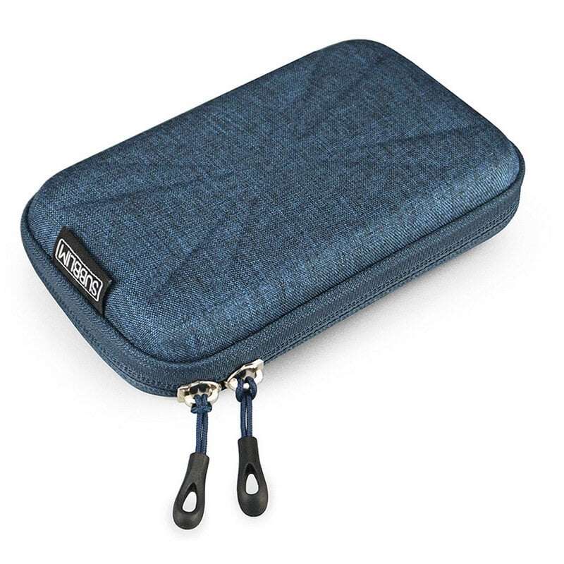 Subblim funda rígida para disco duro - medida: 145 mm - protección óptima contra golpes - diseño elegante - compartimentos para cables y accesorios - color azul