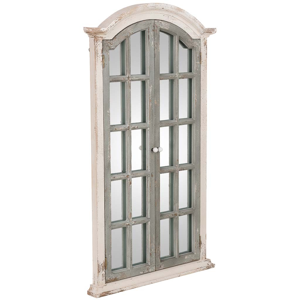 Wonderlust Deco - Espejo de pared de madera blanco y verde 73x7x122 cm Verde 72.5x7x121.5h cm