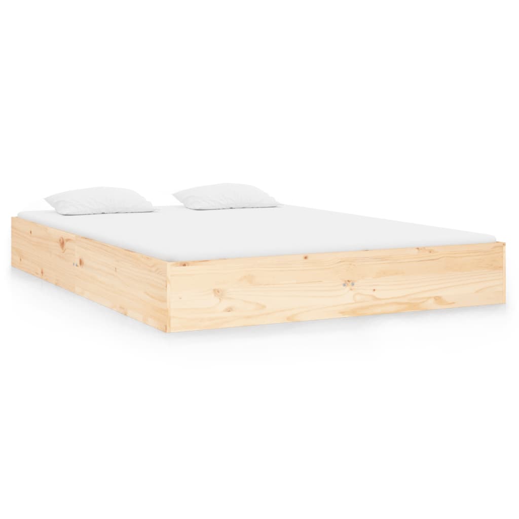 vidaXL Estructura de cama doble sin colchón madera maciza 120x190 cm