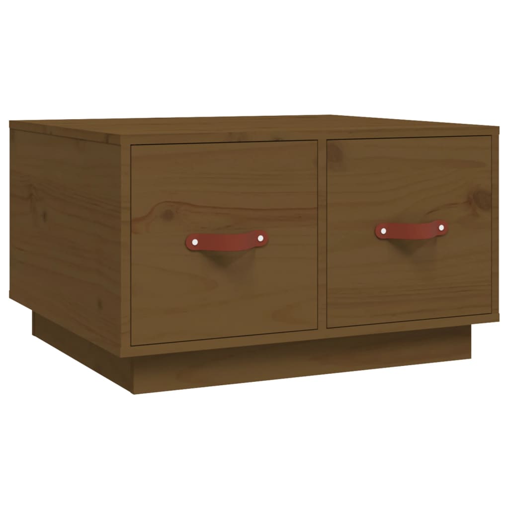 vidaXL Mesa de centro madera maciza de pino marrón miel 60x53x35 cm