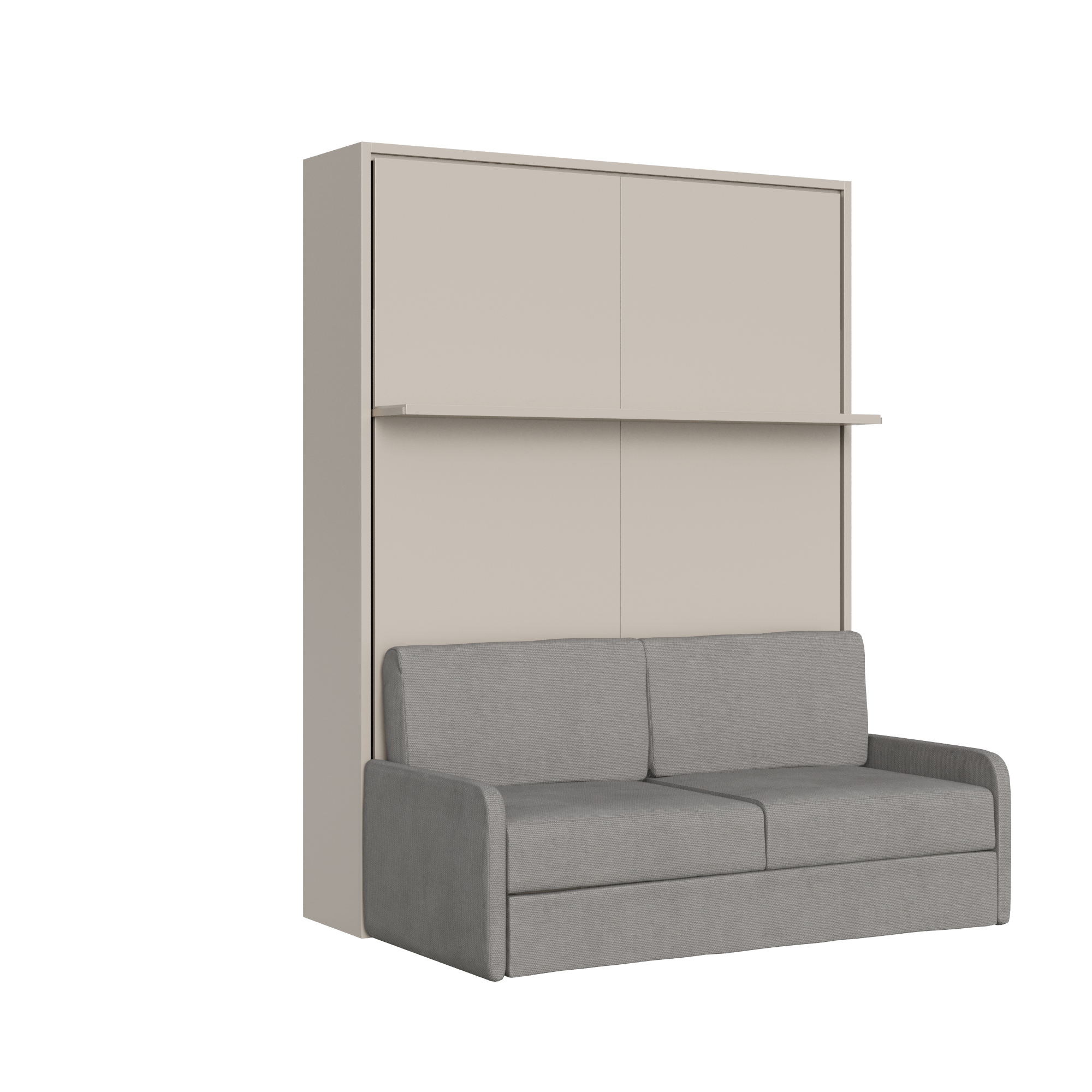 Cama francesa vertical Versia Sofà 140 con sofá y estante Argilla - Itamoby