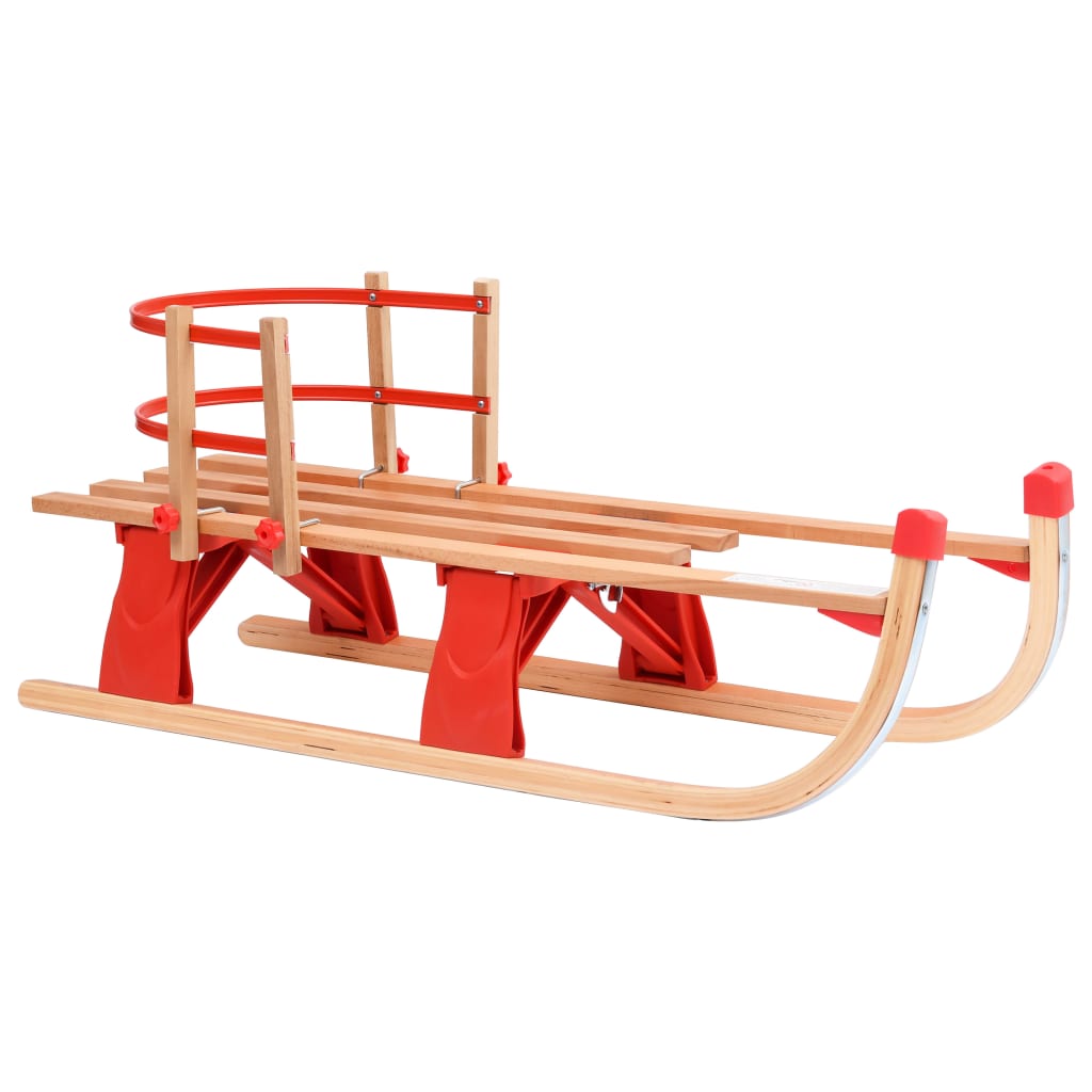 vidaXL Madera Trineo de Nieve Plegable con Respaldo 119 cm Tobogán Descenso Color Rojo,  Azul, y mas